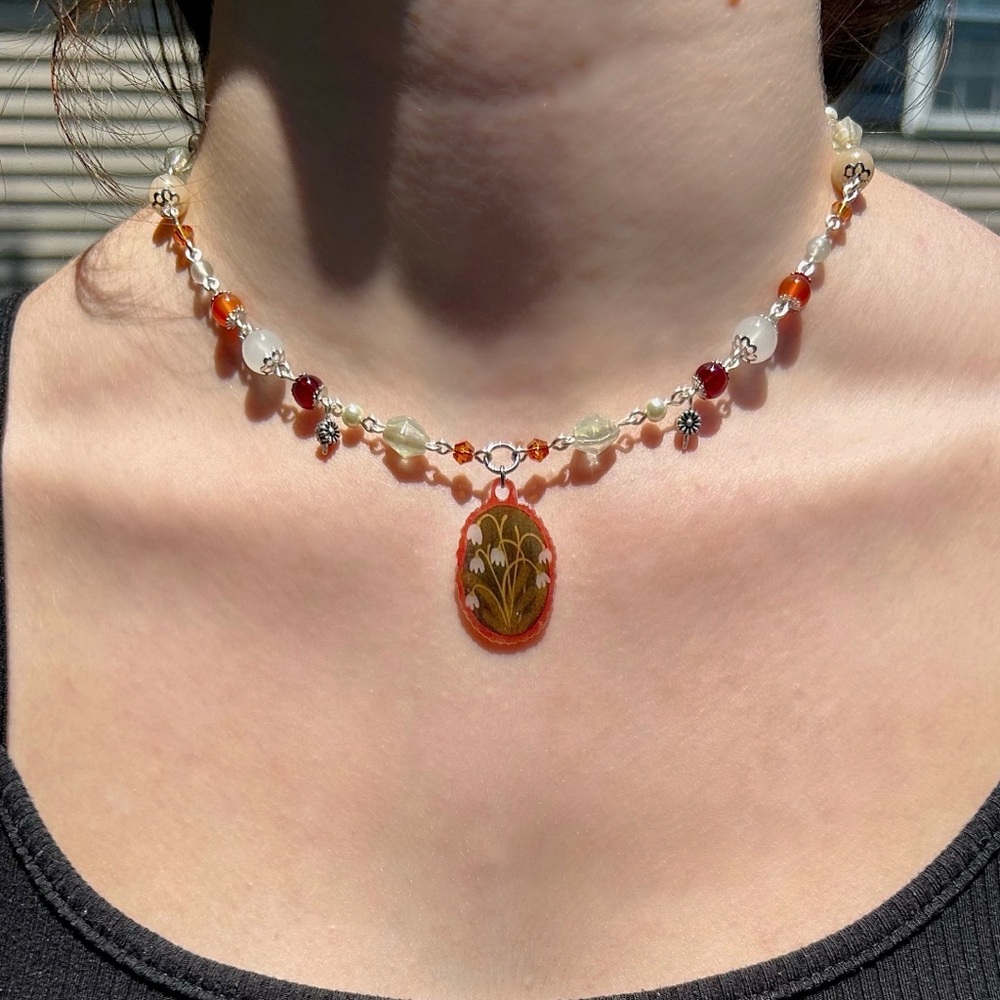 Handmade Floral Pendant Necklace